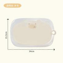 Large Duck-Shaped Food-Safe Cutting Board, Non-Slip Prep Board for Kitchen & Baby Food L žalia