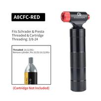 CO2 Pump Fits Presta & Scrader Valve for Road & MTB Bikes Tire Quick Pumping for 16g Threaded Cartridge with storage canister A8CFC-01