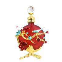 Crystal Cap Essential Oil Bottle Luxury Perfume Dispenser Perfume Bottle  Wedding Decoration Gift raudona