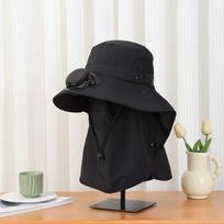 Adjustable Solar Rechargeable Fan Hat Long-lasting Wide Brim Fan Hat  Hiking juoda