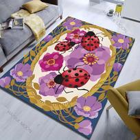 Multiple sizes Floral Ladybug Pattern Carpet for Living Room Bedroom Sofa Home Decor Non-slip Floor Mat Luxury Gift 40x60cm