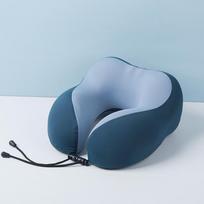 Cooling Memory Foam U Shaped Pillow Breathable Portable Storage Neck Support for Office Nap Travel Airplane Comfortable Headrest mėlyna