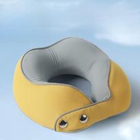 Memory Foam U Shaped Pillow Slow Rebound Removable Washable Cover Storable Neck Support for Student Travel Office Nap Comfort geltona