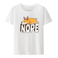 Corgi Nope Sleeping Dog Graphic Printing Tshirts Funny Top Tee Gift Humor Womens Clothing Trend Street Fashion Leisure Popular S