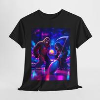 Bigfoot & The Grim Reaper Go Bowling T-Shirt Hilarious Sasquatch Dark Humor Tee 2XL