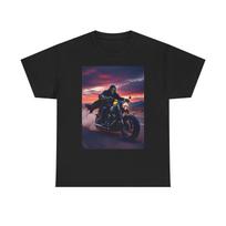 The Grim Reaper Rides a Motorcycle T-Shirt | Biker Reaper Tee | Dark Humor Shirt XL
