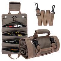 Roll Up Tool Bag Multi Pocket Repair Tool Wrap Storage Bag Oxford Cloth Portable Wrench Electrician Carrier Pouch Organizer alyvuogių žalios spalvos