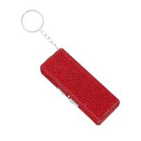 Shiny Rhinestone Mini Metal Pill Box Blingbling Medicine Storage Box Travel Pill Organizer  Outdoor raudona