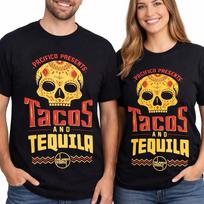 Next Level T-Shirt Unisex Size L Black Tacos & Tequila Sugar Skull XL