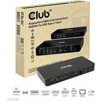 Club3D CSV-1585 DisplayPort/HDMI KVM Switch/Dock 4K60Hz For USB Type-C inputs CSV-1585