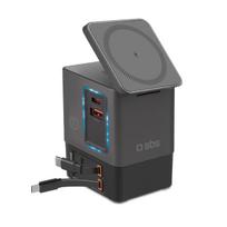 SBS Power Dock 6-in-1 su MagSafe, stovu ir USB-C kabeliais 65W – juodas