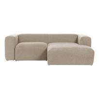 Smėlio spalvos kampinė sofa Kave Home Blok, dešinysis kampas
