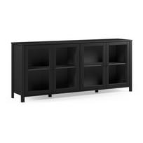 Juodos spalvos iš pušies masyvo vitrina 186x80x40 cm Alessandra – Marckeric