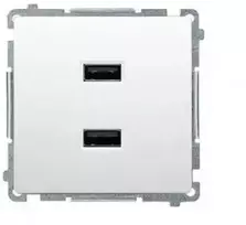 Kontakt-Simon Simon bazinis įkroviklis 2 x USB (modulis), 2.1 A, 5V DC, 230V, BMC2USB.01 / 11 / B