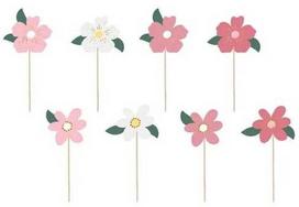 PartyDeco Keksiukų papuošimai Gėlės, 13-14,5cm