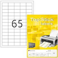 Herma Etiketter TopStick 38,1x21,2 mm hvid - (100 ark x 65 stk.)