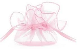 PartyDeco Organzos maišelis, 25cm 10 vnt, Spalva: Rožinis