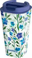 Quokka Vaso Cafe Doble Pared - Plastikinis puodelis su dvigubomis sienelėmis 450 ml (Ditsy Bloom)