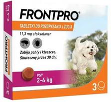 FRP FRONTPRO tabletės nuo blusų ir erkių šunims (2-4kg) - 3x 11,3mg
