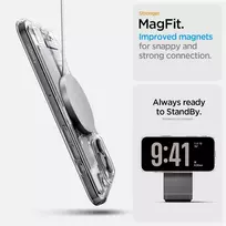 Dėklas „Spigen Ultra Hybrid MagSafe“, „Zero One“ baltos – „iPhone 16 Pro Max“