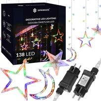 Šviesos užuolaida Springos 138 LED žvaigždės ir mėnuliai CL4135