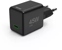 Hama supermini GaN 45W PD/QC 1x USB-C juoda