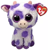 TY Pliušinis žaislas - violetinė karvė, 15 cm