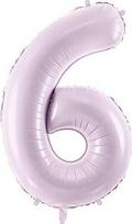 PartyDeco Folinis balionas skaičius 6, violetinis 72cm