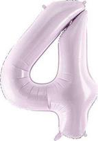 PartyDeco Folinis balionas skaičius 4, violetinis 72cm