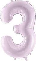 PartyDeco Folinis balionas skaičius 3, violetinis 72cm