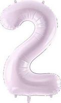 PartyDeco Folinis balionas skaičius 2, violetinis 72cm