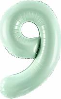 PartyDeco Folinis balionas skaičius 9, žalsvas 72cm