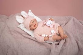 Arias Reborn lėlė kūdikėlis rožiniais rūbeliais, Lucia, 45 cm