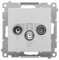 Kontakt Simon TASP.01/143 Simon 55 Lizdas antenowe R-TV-SAT przelotowe 7 dB (moduł). 1x Wejście: 5 MHz2,4 GHz Aliuminio mat TASP.01/143