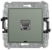 Karlik Elektrotechnik 61MGKBO-1e MINI Vieno kompiuterio lizdo mechanizmas 1xRJ45, kat. 5e, ekranuotas, 8 kontaktų, be aprašymo šalavijas 61MGKBO-1e