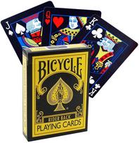 Bicycle Reverse geltonos ir juodos žaidimo kortos magams ir pokeriui