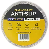 Neslystanti juosta FASTSHIFTER, 50 x 10 x 0,65 mm, juodos/geltonos sp.