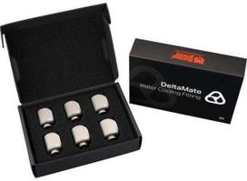 Thermal Grizzly DeltaMate Rotary Fitting – 90°, Matte Nickel, Pack of 6