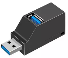 USB prievado skirstytuvas, šakotuvas, juodas