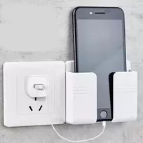 Ant sienos klijuojamas telefono laikiklis, baltas