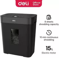 Dokumentų naikiklis DELI T023, P4, 8 lapų, 15L