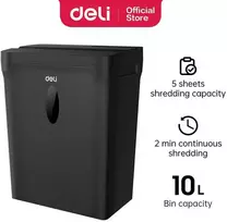 Dokumentų naikiklis DELI T014, P4, 5 lapai, 10l