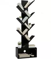 Relaxdays Knygų spinta 6 lygių medžio dizaino saugojimo skyrius MDF