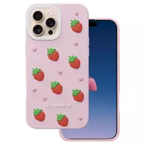 Dėklas Mocco Strawberry Back Case for Apple iPhone 16 Pro