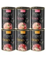 PIPER Animals Mix 6x400 g skonių su lašiša ir vištiena, šlapias kačių maistas