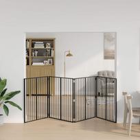 Šunų vartai 4 pcs Juodas 100 x 100 cm Cinkuota plienas