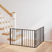 Šunų vartai 2 pcs Juodas 100 x 60 cm Cinkuota plienas