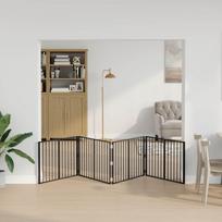 Šunų vartai 4 pcs Juodas 100 x 60 cm Cinkuota plienas