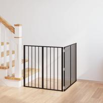 Šunų vartai 2 pcs Juodas 80 x 80 cm Cinkuota plienas
