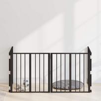 Šunų vartai 4 pcs Juodas 60 x 60 cm Cinkuota plienas